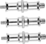 TEHAUX 3pcs Transfer Screw Universal Mount Flash Light Stand Hot Shoe Adapter Spigot Screw Cold Shoe Adapter Standard Adapter Threaded Screw Adapter Spigot Aluminum Alloy Silver