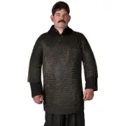 48" Blackened Butted Chainmail Haubergeon Armor Shirt 40" Waist Reenactment LARP