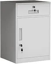 File Cabinet Office Short Cabinet Multifunctional Storage Cabinet File Cabinet Steel Drawer Cabinet Under Desk with Lock Cabinet，1.2mm Office Drawer(White)