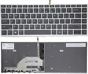 Laptop Keyboard for HP ProBook 640 G4 645 G4 L09546-001 with Silver Frame with Backlit no Pointing Stick United States US Black New