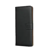 Leather Horizontal Flip Holster for Galaxy A51 with Magnetic Clasp and Bracket and Card Slot and Wallet(Black)