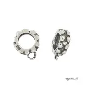 2x Sterling Silver European Bracelet Pendant Charm Cord Connector 8mm #51746