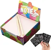 Scratch Off Paper | Scratch Sheets Notes with 2 Pen - Creative Scratch Paper Crafts Art Notes Set for Home, School, Daycare Center, Kindergarten