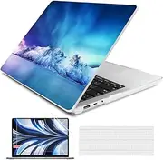 [Batianda] Case for 13.5" Microsoft Surface Laptop 5 4/3 with Metal Palm Rest Model 1951, Landscape Series Designed Protective Plastic Hardshell & Keyboard Cover & Screen Protector, Aurora