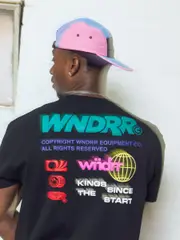 [Wndrr] Wndrr Men's Scrawl Box Fit T-Shirt in Black Size Medium M Black