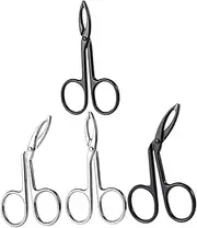 Vaguelly 4 pcs Stainless Steel Eyebrow Tweezers Straight Curved Tips for Precision Trimming Durable Facial Hair Removal Tools for Women Compact Lightweight Design