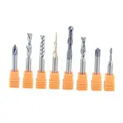 8Pcs Carbide CNC Router Bits Set 1/4 Inch Shank for Woodworking Detail