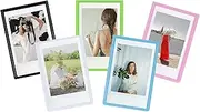 ZUJIACUN Mini Magnetic Picture Frame Refrigerator magnet with clear protective pocket for Polaroid Fujifilm Instax Mini Instant Film, 2x3 inch photo for metal refrigerator locker, 10 pieces.