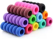 MROOFUL 20Pcs Random Color Cute Soft Cushioning Foam Pen Grip,Pencil Case Portable Touch Pen Handle Case Anti Slip Anti Scratch Protective Case