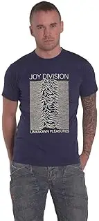 [Rock Off officially licensed products] Joy Division T Shirt Unknown Pleasures Band Logo Official Unisex Denim Blue XL
