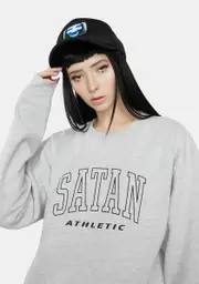 [Satan Athletic] Outline Athletic Logo Sweatshirt