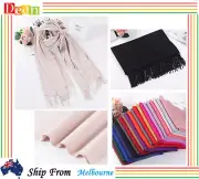 Oversize Women Cotton Pashmina Long Scarf Winter Head Wrap Neck Face Warmer AU