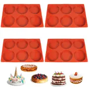 4pcs Silicone Muffin Top Pans Round Baking Mold for Hamburger Chocolate Cake Pie