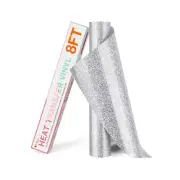 HTVRONT Silver Glitter HTV Heat Transfer Vinyl Rolls - 10" x 8ft Silver Glitt...