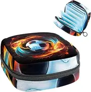 Period Bag,Sanitary Napkin Storage Bag,Flaming Football,Tampon Holder for Purse