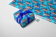 Wrapping Paper Gift Present Wrap Birthday Roblox Blue Party Computer Theme