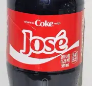 Share A Coke with José 2025 Personalized Gift Coca Cola Bottle 20oz Diet Jose