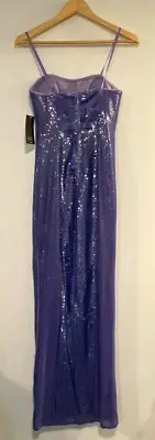 Aidan Maddox Woman's Strapless Sequin Gown, Dress Size 2, Lilac Orig $295
