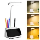 LED Desk Lamp Bedside Table Lamp Rechargeable Desk Lamp with Pen Holder Gotnv
