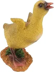 Duckling Ornament, Fine Workmanship Little Duck Statue Bright Colors Resin Craft Firm Structure Heat Resistant Stable Bottom Lightweight for Room Desktop (Grey Duck)
