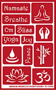 Yoga Pose Stencil Namaste Pattern Art Glass Etching Stencil Reusable Armour Etch