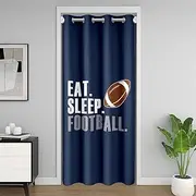 Football Doorway Curtain Privacy Rugby Sport Closet Door Curtain 30%-50% Room Darkening Thermal Insulated Curtains for Doors Windows Drapes Football Lover Room Window Treatments 52x80 Inch, 1 Panel