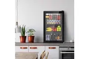Devanti 70L Bar Fridge Glass Door w/Light Black