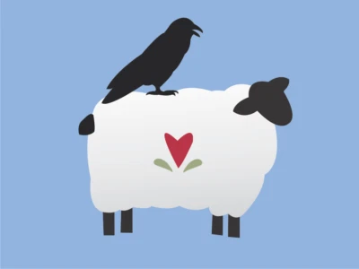 2 pc. Stencil 4.75" Prim Sheep Black Bird Crow Folk Art Country Heart DIY Signs