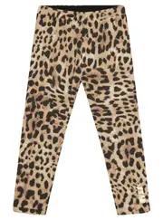 GUESS Girl's Leopard Print Reversible Leggings in Red Size: 2, Spandex