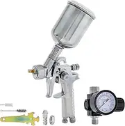 Mini Automotive Paint Touch-Up HVLP Spray Gun with 1.2mm Fluid Tip and Regulator