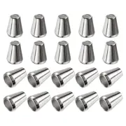30Pcs 5mm Metal Bell Stopper Conical Cord Ends Lock Fastener Stopper Silver