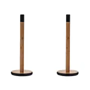 2PK Davis & Waddell Bamboo Paper Towel Holder 35.5cm - Natural/Black