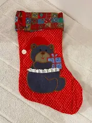 Avon Denim Bear Christmas Stocking