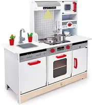 Hape All-in-1 Wooden Play Kitchen for Kids – Pretend Cooking Set with Lights, Sound, Accessories & Storage – Toy Kitchen for Toddlers & Children Ages 3+