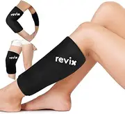 REVIX Shin Compression Sleeve for Shin Splints, Calf Ice Wrap for Legs Reusable Ice Pack for Elbow, Arm & Knee Pain Relief, Hot Cold Therapy for Sports Injury Recovery & Sprains