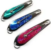 (3 Pack) Trolling Spoons 3 inch. Mahi Tuna Spanish Mackerel Saltwater Fishing Lures. Nearshore/Offshore Fishing Spoons. Stipe Bass or Rockfish Freshwater Fishing Spoon Lures.