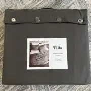Villa Basketweave Pebble Queen / Full Duvet Cover NWT