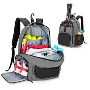 Tennis Bag for Men/Women to Hold 2 Rackets, Tennis Backpack with Separate Grey