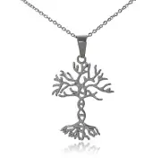 DNA Tree of Life Stainless Steel Pendant Necklace
