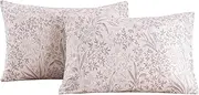 [ECOCOTT] 2 Pack Floral Pillowcase Standard Size & Fresh Garden Floral Pillow Cases Set, 100% Cotton Standard Pillow Covers with Envelope Closure (Standard, 20"x26")