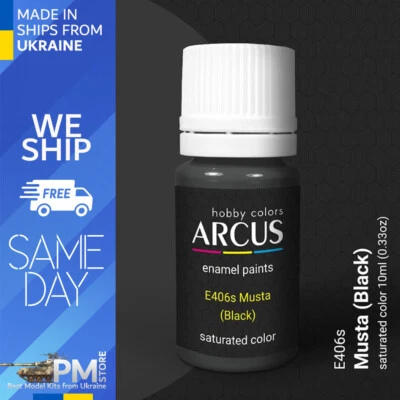 Arcus 406 Enamel paint Finnish Air Force Musta (Black) saturated color