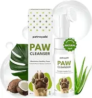 Petroyale Paw Cleanser - Foaming Paw Cleaner for Dogs & Cats - Dog Feet Cleaner with Aloe Vera & Coconut Oil - Gentle Paw Washer for Dogs Large & Small - Pet Paw Cleaner with Silicone Brush - 150 ml