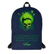 Go Vegan Backpack Punk Broccoli Skull Veganism Activist Water Resistant Zip Bag