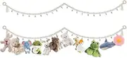 Abizarch Stuffed Animals Storage Hammock with Removal Clips Space Saving Stuffed Animals Storage Chain Cotton Rope Stuffed Animals Holder Portable Hanging Hammock Storage for Hats Toys Dolls ZHAZHAMO