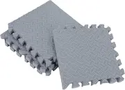 GLEAVI Vibration Pads 4 Pack Soft Foam Mats Interlocking Exercise Flooring Protective Ground Mats for Gym