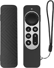 Apple TV Remote Case Anti-Drop Anti-Slip Shock Proof Silicone Protective Cover Case for Apple TV 4K Remote (Black)