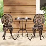 3 Piece Patio Bistro Set Dining Bronze