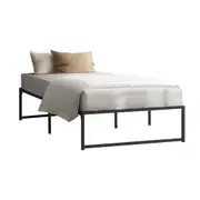 Oikiture Metal Bed Frame King Single Beds Base Platform Black
