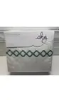 Sky Embroidered Percale KING Duvet & Shams Set White / Green- New