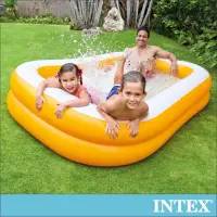 在飛比找momo購物網優惠-【INTEX】桔色長方型游泳池229x147x46cm_60